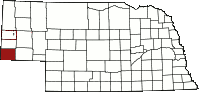 Nebraska map highlighting Kimball County